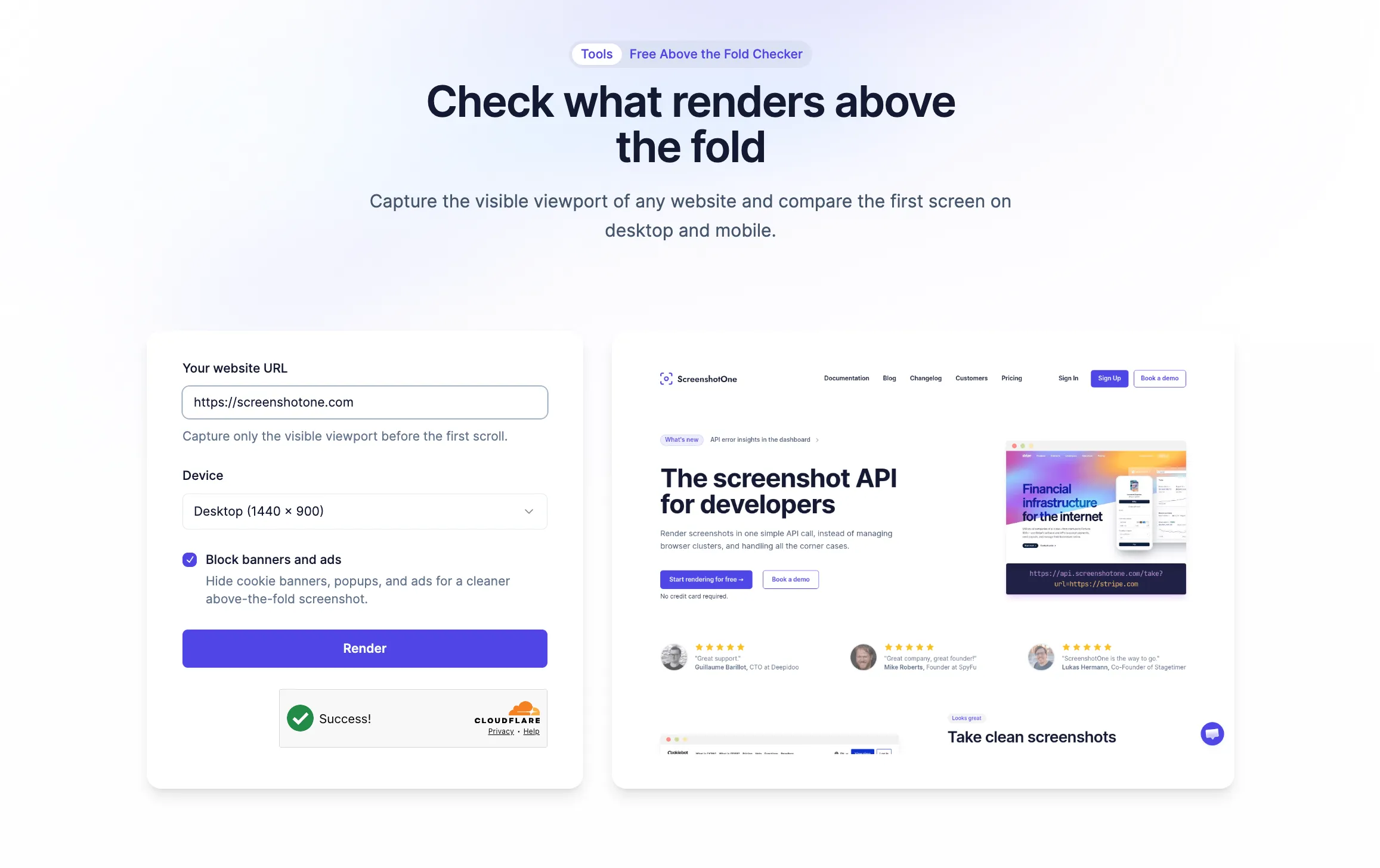 Above the Fold Checker