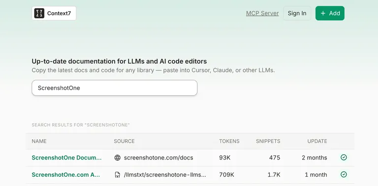 Available in Context7