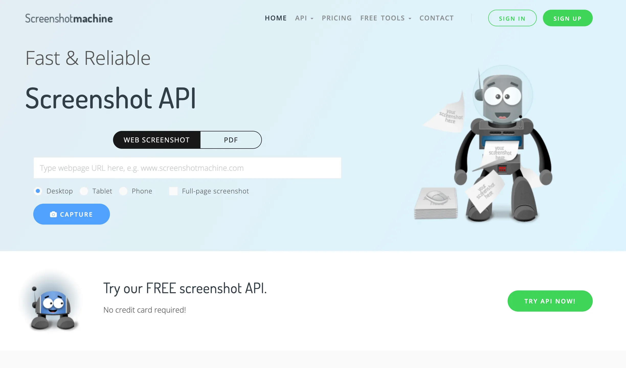 Screenshot Machine main page