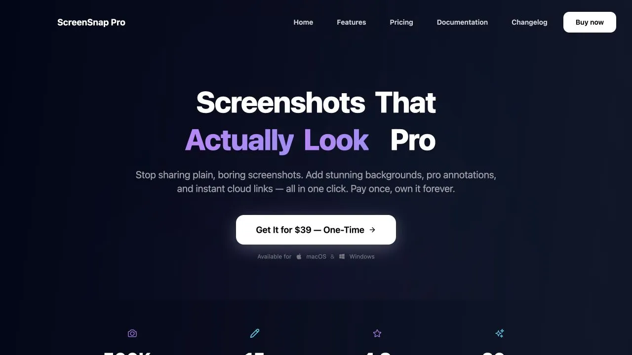 The ScreenSnap Pro homepage
