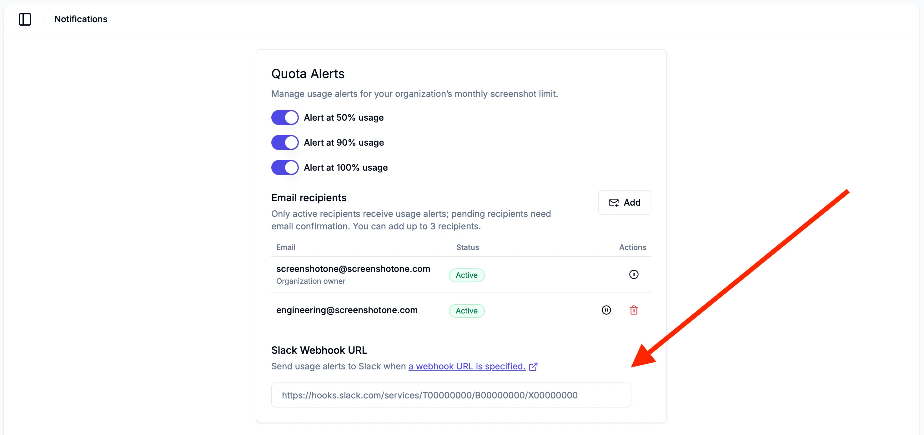 Slack notifications