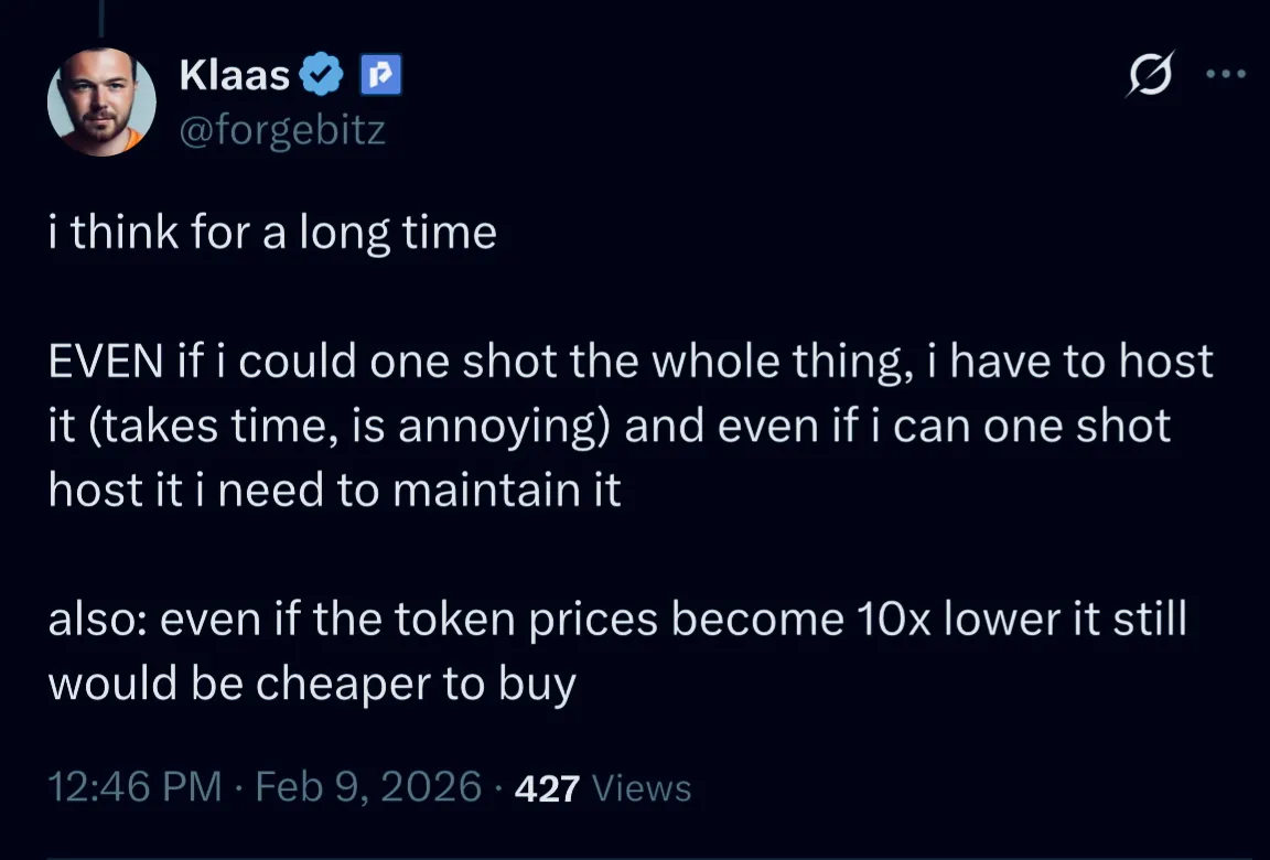 A tweet about the importance of focusing on the core business