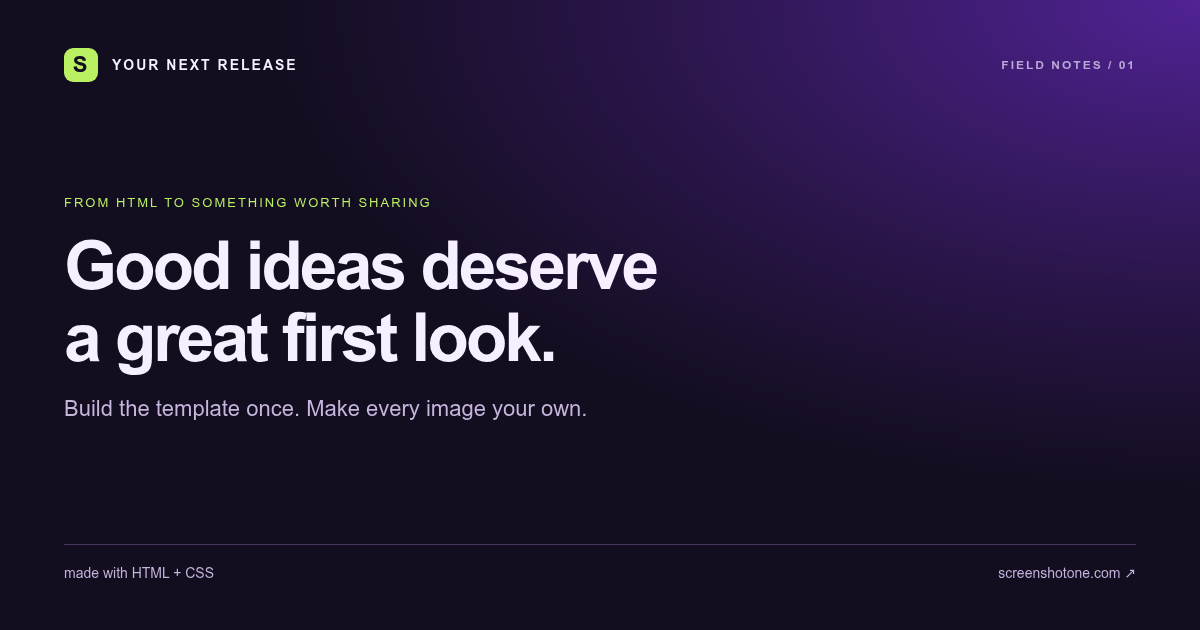 Social card rendered from HTML and CSS